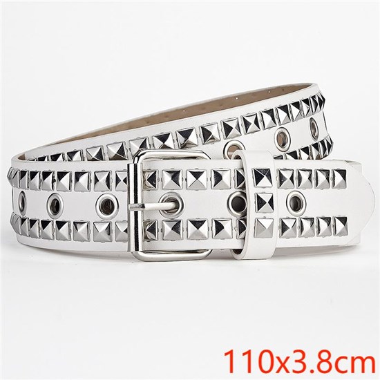 Punk White PU Waist Belt for Women