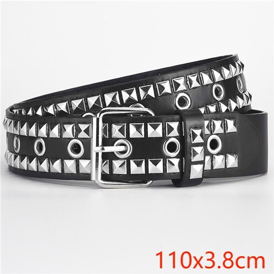 Punk Black PU Waist Belt for Women