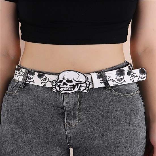 Punk Skull PU Waist Belt