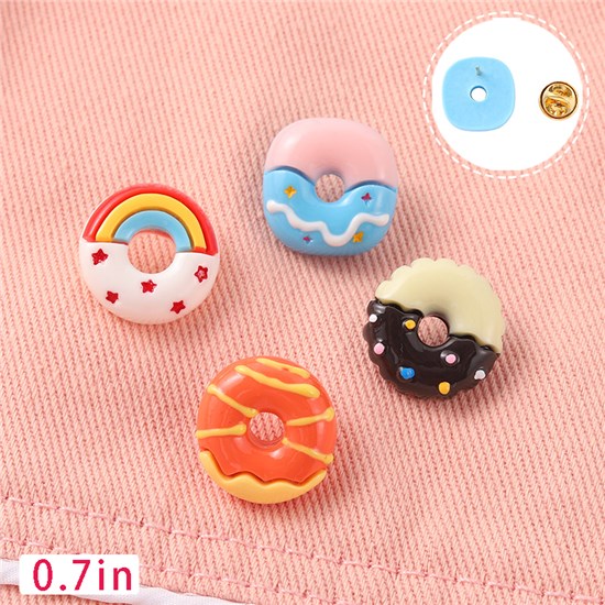 Doughnut Cute PVC Brooch Pins Set