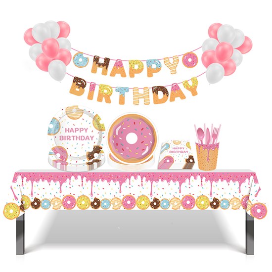 Cute Doughnut Party Supplies,Dessert Birthday Decorations