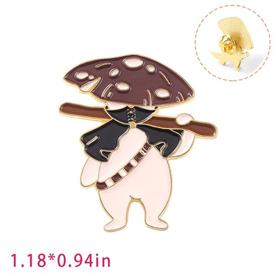 Cute Cartoon Mushroom Ninja Enamel Pin Brooch