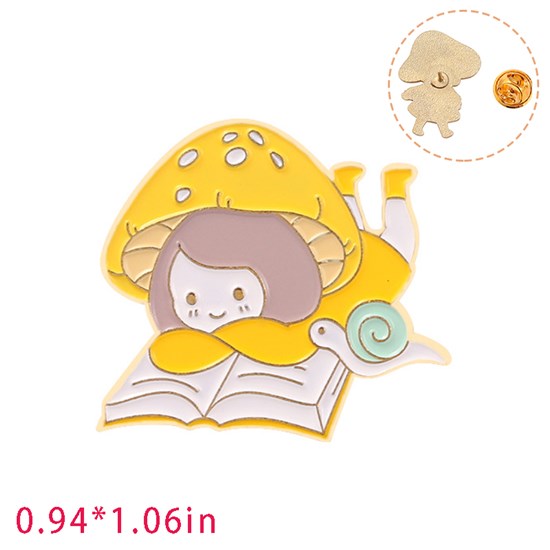 Cute Cartoon Animal Mushroom Girl Enamel Pin Brooch