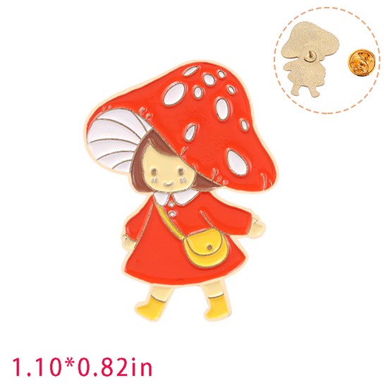 Cute Cartoon Animal Mushroom Girl Enamel Pin Brooch