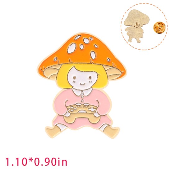 Cute Cartoon Animal Mushroom Girl Enamel Pin Brooch