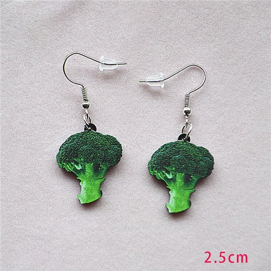 Funny Broccoli Acrylic Earrings