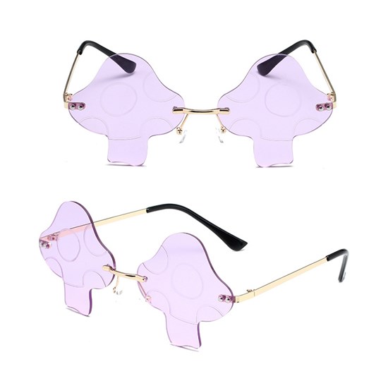 Rimless Cute Sunglasses Mushroom Purple Glasses