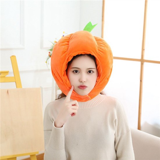 Funny Novelty Cute Pumpkin Plush Hat Photo Props Dress Up Hat Cosplay Halloween Party Costume Headgear