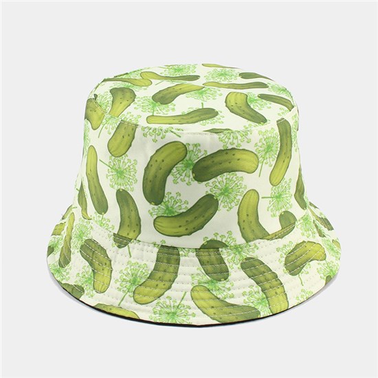 Cucumber Print Bucket Hat Beach Fisherman Hat