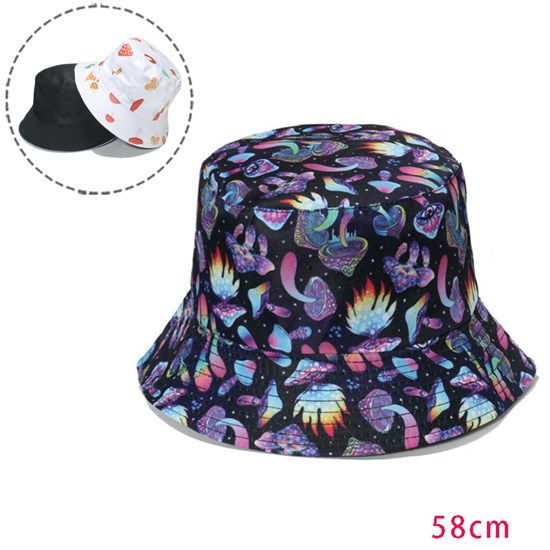 Psychedelic Mushroom Bucket Hat Beach Fisherman Hats Travel Fisherman Cap