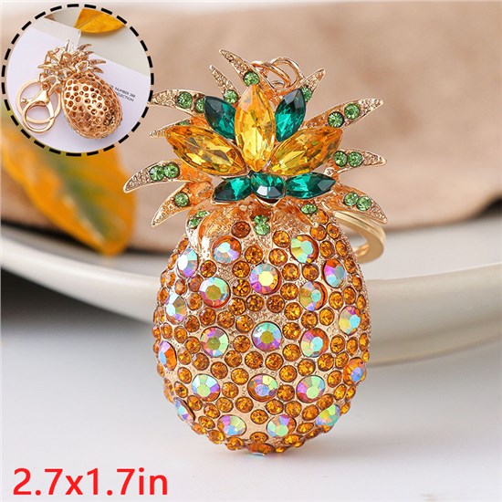 Cute Pineapple Alloy Keychain Fruits Key Ring Jewelry