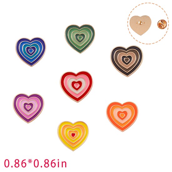 Gay Pride Rainbow Heart Enamel Pins Brooch Set