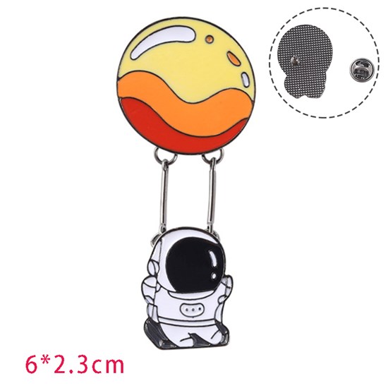 Astronaut Lapel Pin Enamel Badges Cute Brooch Pin Cartoon Space Pin