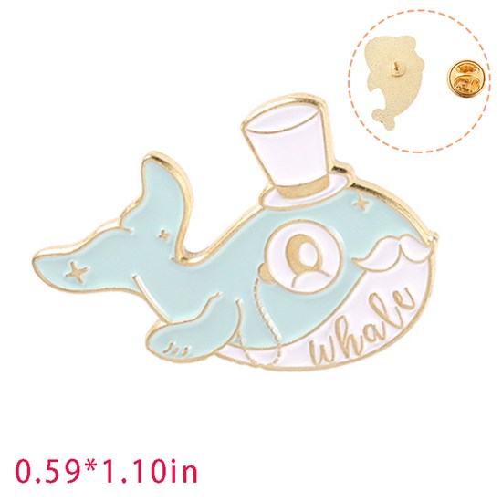 Cute Cartoon Whale Enamel Pin Brooch