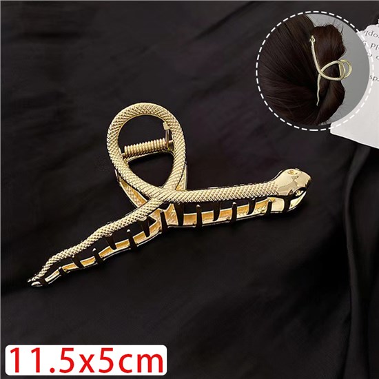Gothic Snake Alloy Claw Clips Gold Hairpin
