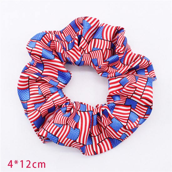 Independence Day USA American Flag Hair Scrunchie 