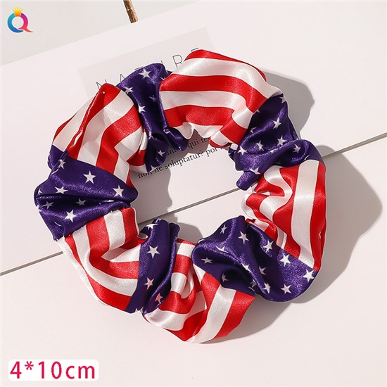 Independence Day USA American Flag Hair Scrunchie 