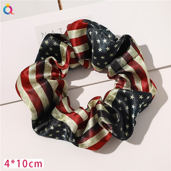Independence Day USA American Flag Hair Scrunchie 