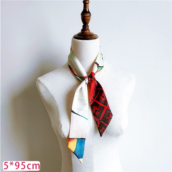 Pablo Picasso Mini Scarf Fashion Ribbon Chic Handbag Band Handle Wrap Hair band Neck Tie Silky Ribbon