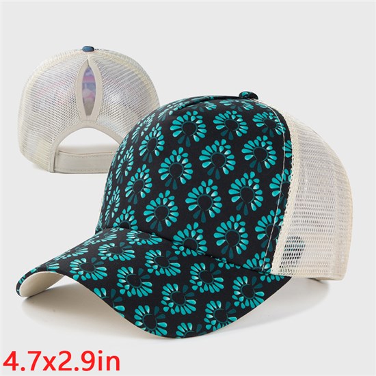 Flower Baseball Cap Ponytail Hat