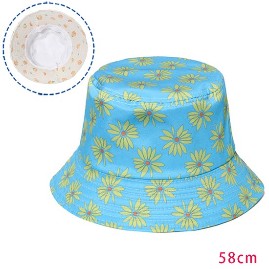 Flowers Blue Bucket Hat Beach Fisherman Hats Travel Fisherman Cap