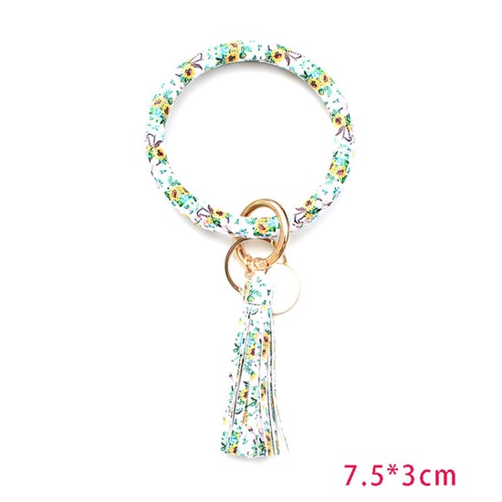 Sunflower Key Ring Bangle Bracelet Wristlet Keychain