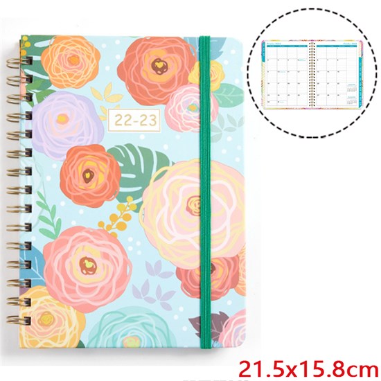 Flower Floral Hardcover Academic Year 2022-2023 Planner July 2022 - June 2026 Daily Weekly Monthly Planner Yearly Agenda