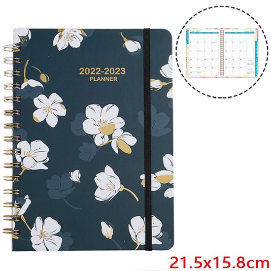 Flower Floral Hardcover Academic Year 2022-2023 Planner July 2022 - June 2027 Daily Weekly Monthly Planner Yearly Agenda