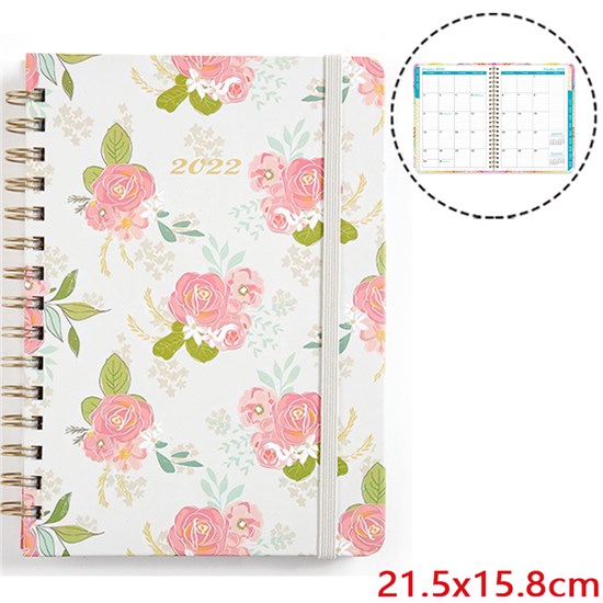 Flower Floral Hardcover Academic Year 2022-2023 Planner July 2022 - June 2031 Daily Weekly Monthly Planner Yearly Agenda