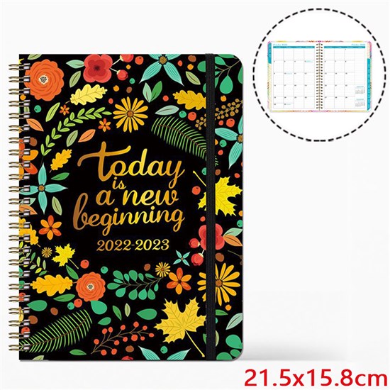 Flower Floral Hardcover Academic Year 2022-2023 Planner July 2022 - June 2036 Daily Weekly Monthly Planner Yearly Agenda