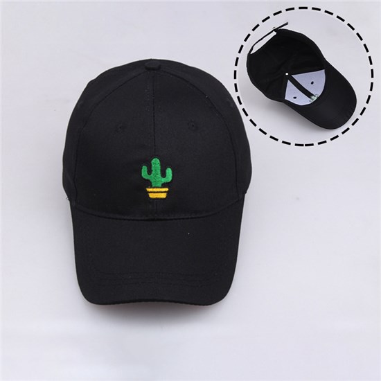 Cactus Embroidered Baseball Cap Black Dad Hat