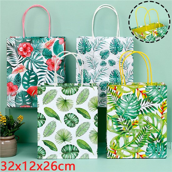 Leaf Paper Bag Gift Bag Treat Bag Goodie Bag Set