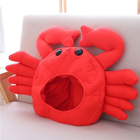 Funny Novelty Cute Crab Plush Hat Photo Props Dress Up Hat Cosplay Halloween Party Costume Headgear