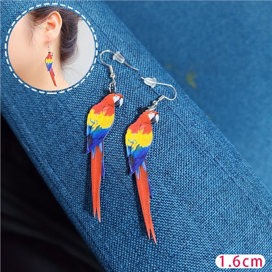 Funny Parrot Acrylic Earrings