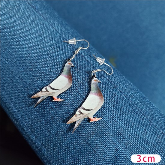 Funny Pigeon Acrylic Earrings