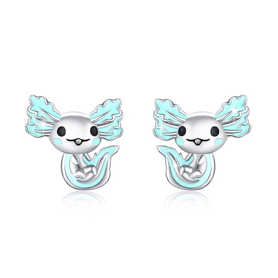 Axolotl Blue Cute Alloy Earrings