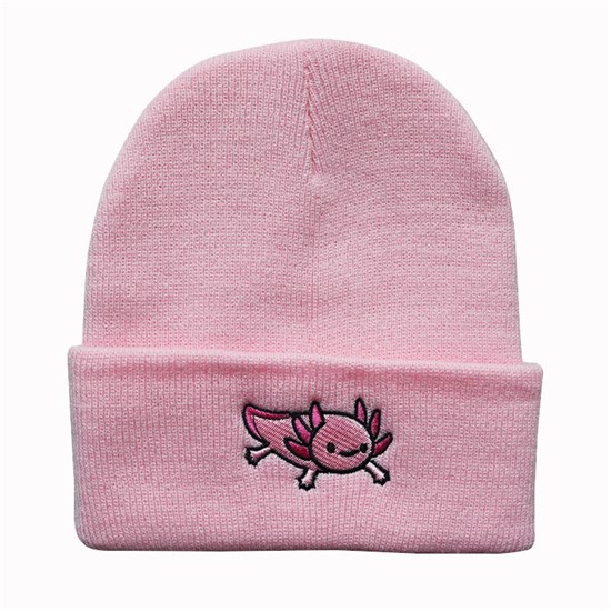 Cute Cartoon Axolotl Pink Knitted Beanie Hat Knit Hat Cap
