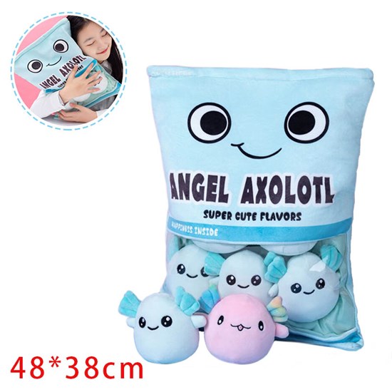 Cute Axolotl Snack Pillow Pudding Decorative Stuffed Animal Dolls 