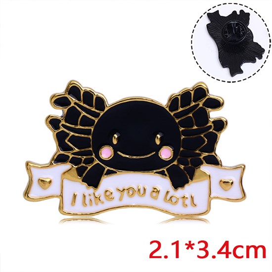Axolotl Black Enamel Brooch Pin Badge