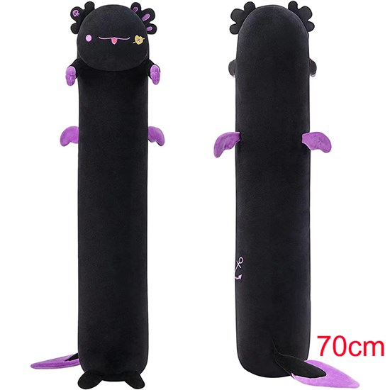 Long Axolotl Plush Black Body Pillow Stuffed Animals Kawaii Plush Toy