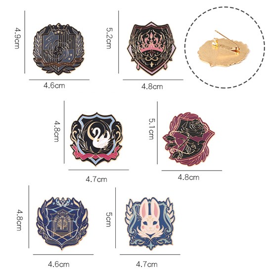 Cute Rabbit Swan Animals Enamel Pins JK Brooch Badge Set