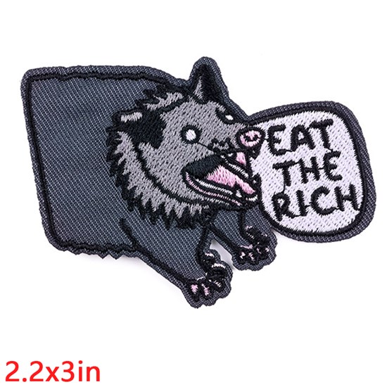 Eat The Rich Opossums Embroidered Badge Patch