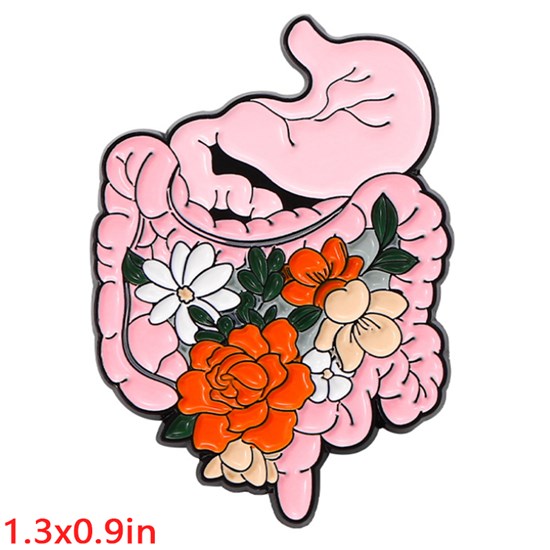 Flowers Intestines Stomach Enamel Pin Brooch Doctors Gifts Nurse Doctor Medical Badge
