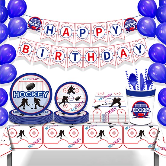 Hockey Party Supplies,Sports Birthday Decorations