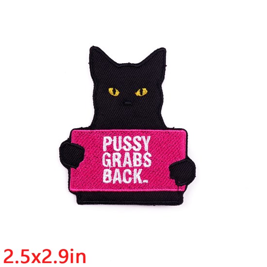 Gothic Black Cat Embroidered Badge Patch