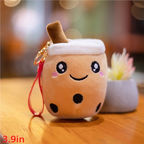 Cute Bubble Tea Plush Keychain Milk Tea Soft Toy Handbag Keyring