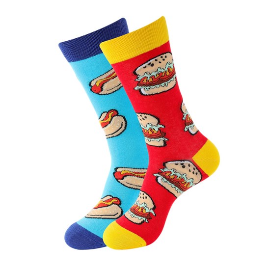 Funny Hamburger Hot Dog Socks 