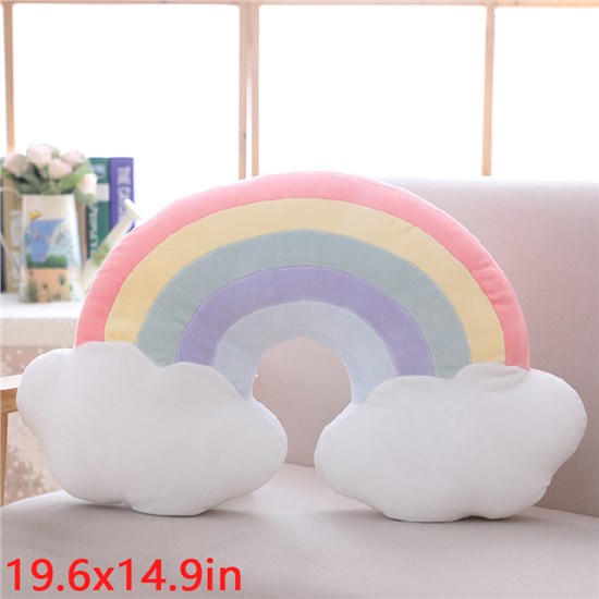 Cloud Rainbow Shaped Pillow Home Decorative Creative Cushion Plush Stuffed Pillow Candy Color Cushion