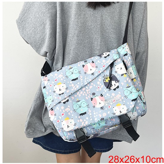 Cartoon Cats Nylon Shoulder Bag