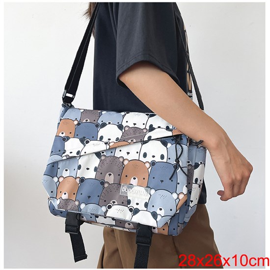 Cartoon Bear Nylon Shoulder Bag